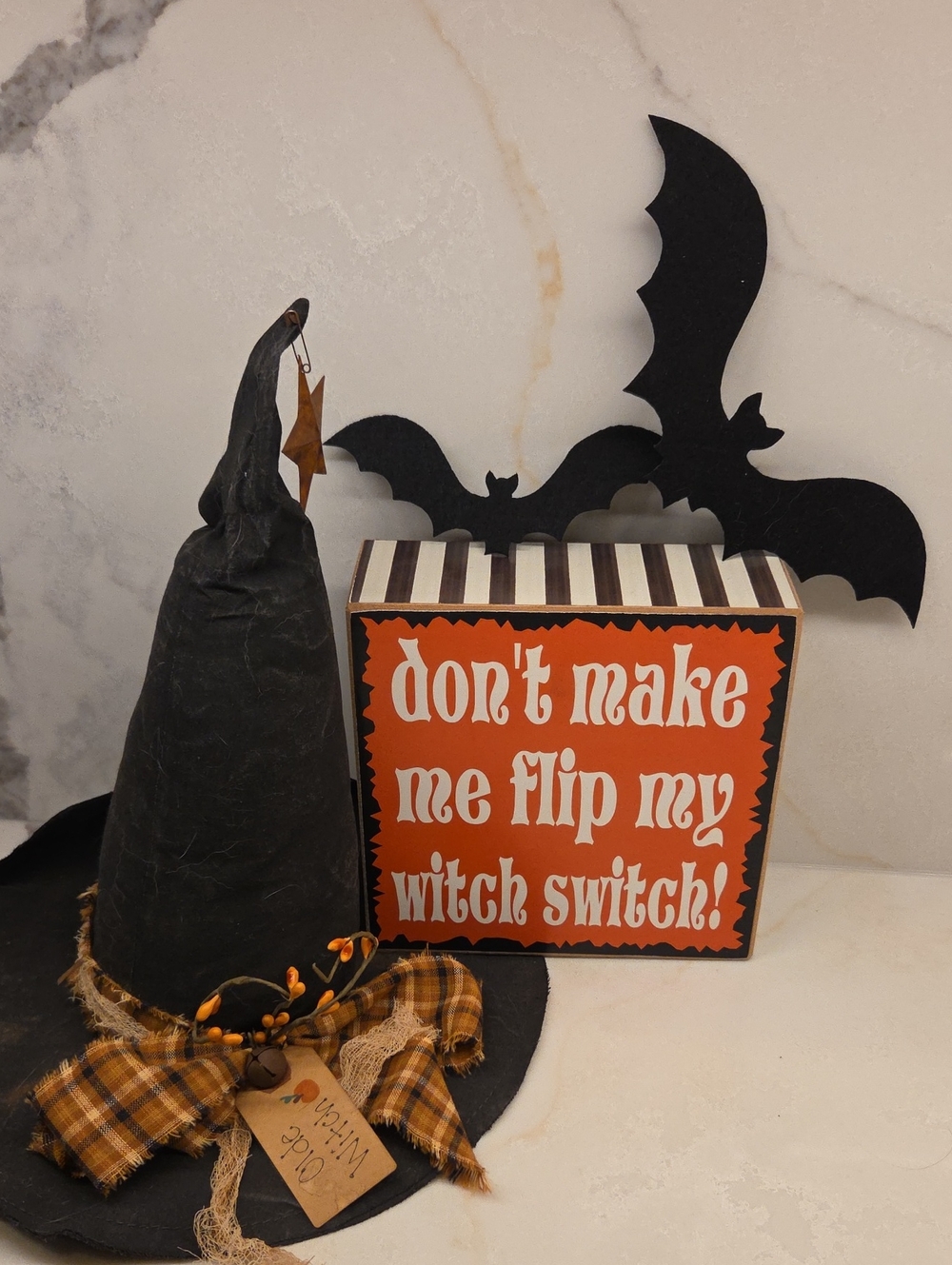 🚦3for$15🚦Halloween Decorative Standing Sign - Orange, Black & Off-white
